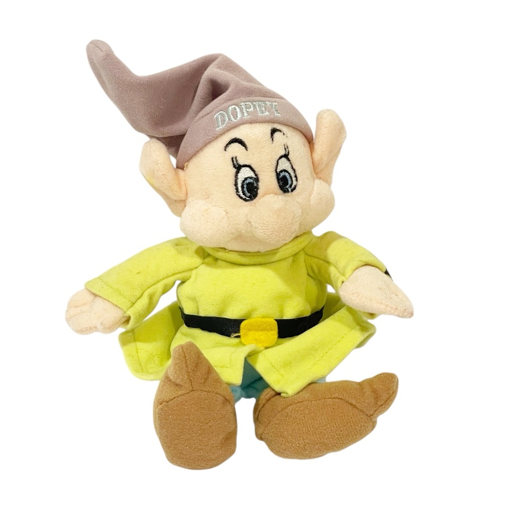 Disney Store Dopey Mouseketoys Snow White‎ & The Seven Dwarfs 8" Bean Bag Plush